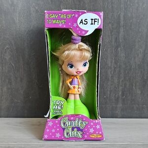 Y2K Chatty Chix 'As If' Blonde Bobble Head Doll, New In Box *Dead Batteries
